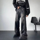 American High Street Retro Men Washed Pants Y2k Harajuku Hip Hop Loose Jeans Couples Casual Joker Straight Wide-leg