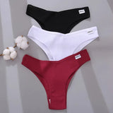 Sexy Cotton Women Brazilian Panties V Waist Female T-back Underpants Intimate Lingerie Bikini Panty