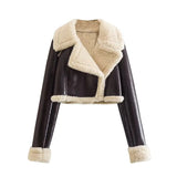 New Women's Collar Fur All-In-One Double-Sided Short Jacket