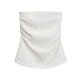 Winter Women's Wear With Chest Pleated Solid Color Jacket Top Women's