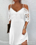 Zingj Women's Dress Lace Splicing Casual Dress LZS4904DA1