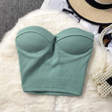 Zingj Color Strapless Vest Female Wearing Sexy Hot Girl Short Crop Slim Thin With Chest