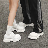 Zingj Thick Bottom Small Leather Shoes Male Fashion Joker College Style Happy Shoes Web Celebrity Belt Niche Ins Tide