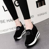 Spring And Autumn Leisure Sports Height Height And The New Single Shoes Thick-Soled Adhesive Shoes Match Women's Shoes Pine And Cake Bottom