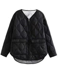 2022 New Loose Long Sleeve Cotton Coats Fashion Casual Button Pocket Winter Jacket Women Basic Light Warm Female