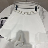Drilling Pearl Flower Beaded Suit Shorts Women Simple Graceful White Black Shorts Female 2022 Spring Summer New Short