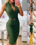 Independent Station Popular Style Sexy Fashion Button Dress Dress With
