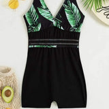 2022 New Leaf Print Flat-Angleed Panties
