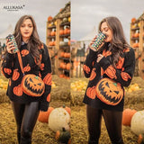 Winter Streetwear 2021 Gothic Ghost Pattern Knit Top Loose Long Sleeves Warm Fashion Girl Pullover sweater Sweater