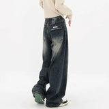 Y2k Baggy Jeans Women Streetwear Retro Blue Fashion Autumn Washed High Waist Pants Loose Wide Leg Denim Trousers