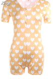 Women Sexy V-Neck Bodycon Bodysuit Casual Printed Button Sleepwear Jumpsuit Shorts Romper Leotard Sexy Ladies Summer Pajamas