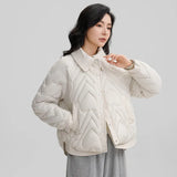 2024 New Lapel Short Cotton Jacket Coat Women Thickened Small Fragrant Wind Shirt Collar Loose Versatile Cotton-Padded Coat Women-Outfit