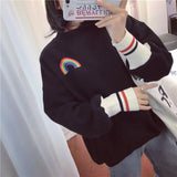 Women O-Neck Kawaii Harajuku Printed Long Sleeve Christmas Gifts Womens Korean Ulzzang Sweatshirt All-match Thicker