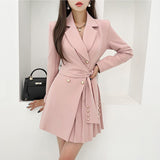 Sister Fan Professional Style Suit Collar Fashion Pressed Folding Professional Coat Women's Autumn New Fashion Suit