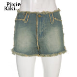 Y2k Vintage Low Rise Denim Shorts Streetwear Ripped Jean Shorts Cute Sexy Summer Bottoms Womens 2022