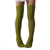 Zingj Color Twist Over The Knee Knitting Pile Pile Socks Female Pure Color Long Tube Knitting Wool Socks