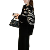 Zingj Lazy Knit Cardigan Autumn And Winter 2024 New V-Neck Sweater Coat Temperament High-End Woolen Jacket Loose-Outfit