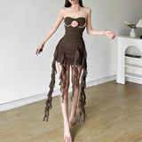 2024 Summer New Women's Fashion Trend Hit The Color Flower Word Hanging Neck Wave
