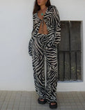 Tie Up Blouse & Pants Two Piece