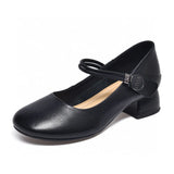 Zingj Head Flat Shoes Women's Shoes 2023 Spring And Summer New Comfortable Low-Heeled Doll Shoes Velcro Round Buckle Shallow