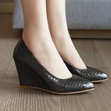 Women Pumps Fashion Wedges Shoes Pointed Toe High Heels Party Shoes Shallow Shoes Woman Black Gray