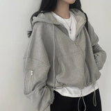 Oversized Zip Up Gray HoodieOutfit