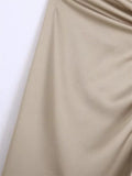 Knotted Long Skirt Women High Waist Skirt With Slit Ruched Elegant Skirts Woman Fashion 2023 Vintage Midi Split
