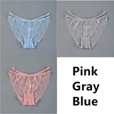Lace Panties Ice Silk Seamless Panty Women Low Rise Sexy Transparent Floral Briefs Soft Cotton Crotch Underpants