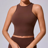 Zingj Moned Smock Speed Dry Vest Female Naked Tight Yoga Dress Running Fitness Top BT095- Outfit
