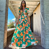 Women V Neck One Piece Dress Strappy Backless Bow Beachwear Women Party Dresses Casual Summer Clothing Fashion Long