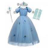 Halloween Costume for Girls Children Clothing Princess Dress Girl Birthday Cosplay Clothes Belle Dress Send Crown New