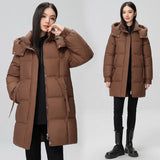 Student Cotton-Padded Clothes Female Long Hooded Fashion Style Casual Coat Hooded Loose In 2024 Winter New-Outfit