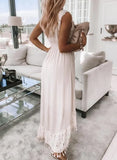 Swing Color V-neck Mid-waist Pullover Lace Waist-controlled Large Hem
