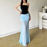 Summer New Women's Hottie Pure Wind High-Waist Net Yarn Half-Dress Temperament Fishtail