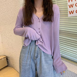 Zingj Thin V-Neck Long-Sleeved Sweater Coat Female Autumn 2024 New Korean Version Of Net Celebrity Large Size Bottom Shirt Tide-Outfit