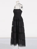 Holiday Style Dress Women 2025 Summer New Fashion Temperament Sleeveless Bra Strap Design To Hang The Neck