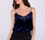 Fashion Women's Summer Lace Vest Top Sleeveless Velvet Tank Strappy Grace Summer Tops Wear Sexy Clothes For