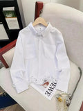 European Heavy Industry Sweaters Are Popular, White Hollowed-Out Long-Sleeved Shirts Are Popular, And 2024 New Women's Wear In Early