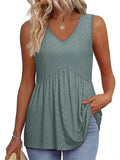 New Women's Vest Flowing Lotus Leaf Side Top Women's Elegant Sleeveless V-Neck Doll
