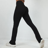 Zingj Nude Elastic Sports Lulu Peach Hip Horn Yoga Pants Show Slim Dance Training Running Sports Fitness Pants-Outfit