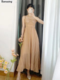Elegant Spaghetti Strap Long Dress For Women Fashion One Piece Eevening Prom Party Robe Vestidos