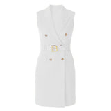 Autumn Light Luxury Sleeveless Red Belt Vest Suit Dress Body Temperament Commuting Dress