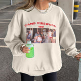 Casual Letter Print Oversized Sweatshirt Autumn Vintage Harajuku Creative Pullovers New Retro College Loose