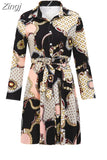 Women Printed Long Sleeve Dress Casual Bandage Mini A-line Dresses Sexy Party Summer Feminias Vestidos Women