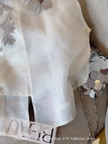 Embroidered Ougen Yarn New Chinese Round Collar Vest 2024 Summer Female Style Loose Temperament Sleeveless