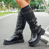 Trouser Boots Women 2025 Thin Thick Bottom Punk Wind But Knee Boots High-Sleeches Knight