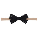 Lace Bowknot Baby Headband Turban Solid Color Newborn Baby Girls Elastic Hair Bands Nylon Headwear Kids Hair
