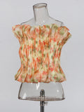 Sweet Wind Top 2025 Spring New Fresh And Comfortable Casual Fashion With A Word Shoulder Wood Ear To Wipe The