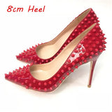 women's pumps with rivets pointed toe rose red rivet 12cm high-heeled wedding women pumps woman shoes MD020