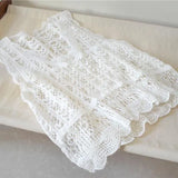 knitted small vest women's short V-neck hook flower hollow outer wear sun protection blouse loose sleeveless